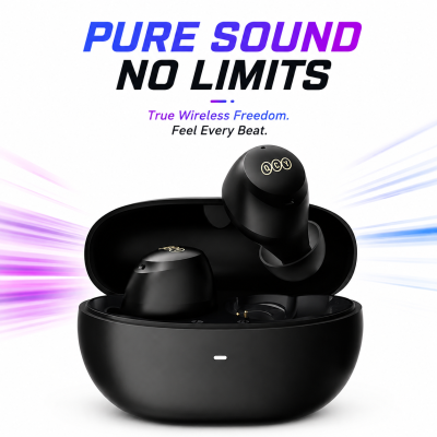 QCY ArcBuds HT07 Hybrid ANC Wireless Earphone | 40dB Noise Cancellation, 6 Mics AI Call, 10mm Driver & Low Latency Gaming Mode